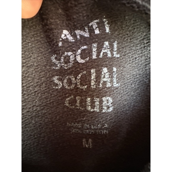 Anti Social Social Club Independent Hoodie Size M Black 100% Cotton Pullover - Picture 2 of 8